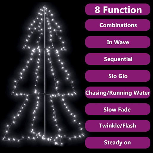 Árvore de Natal - Pinheiro de Natal em cone 200 LEDs 98x150 cm interior e exterior Árvore de Natal - Pinheiro de Natal em cone 200 LEDs 98x150 cm interior e exterior