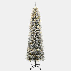 Árvore de Natal - Pinheiro de Natal artificial com 150 luzes LED e neve 120 cm