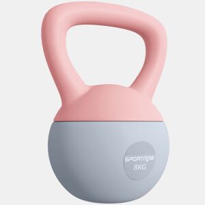 SPORTNOW Kettlebell de 8 kg Pesa Russa Preenchida de Areia Metálica e Alça Antiderrapante para Treino de Musculação em Casa Ginásio Ø19x28 cm Rosa