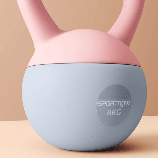SPORTNOW Kettlebell de 8 kg Pesa Russa Preenchida de Areia Metálica e Alça Antiderrapante para Treino de Musculação em Casa Ginásio Ø19x28 cm Rosa
