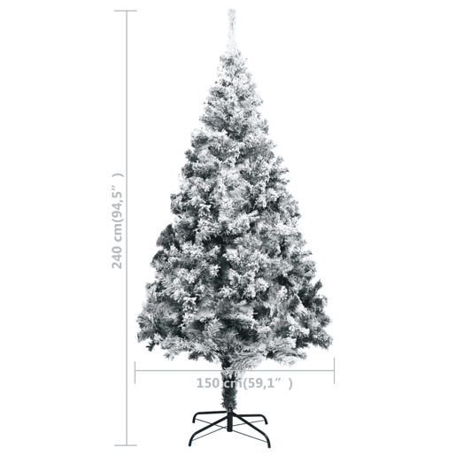 Árvore de Natal - Pinheiro de Natal artificial c flocos de neve 240 cm PVC verde Árvore de Natal - Pinheiro de Natal artificial c flocos de neve 240 cm PVC verde