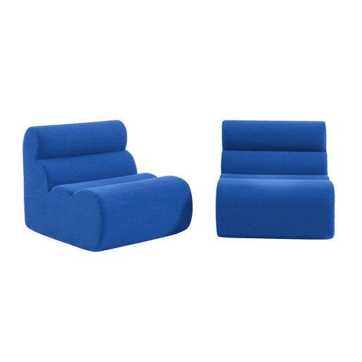 Sofá modular em tecido simple, 2 lugares, Nova tecido simple, Azul elétrico, 81x99x75 cm