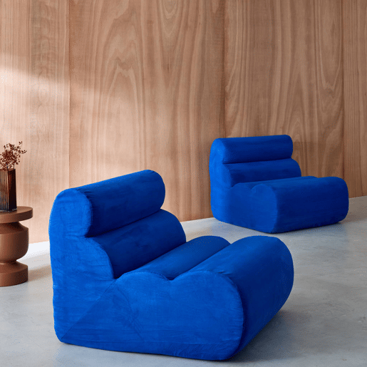 Sofá modular em tecido simple, 2 lugares, Nova tecido simple, Azul elétrico, 81x99x75 cm