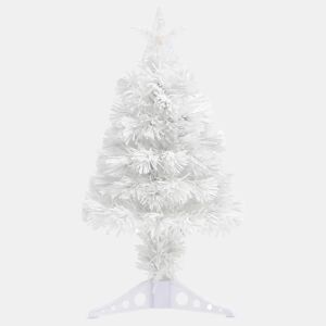 Árvore Natal artificial pré-iluminada 64 cm fibra ótica branco