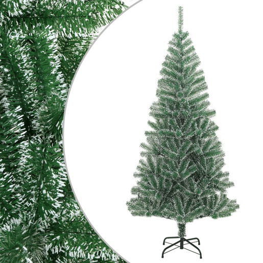 Árvore de Natal - Pinheiro de Natal artificial c flocos de neve 210 cm verde