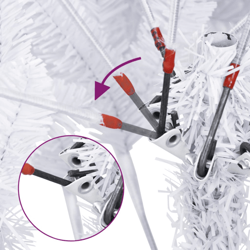 Árvore de Natal - Pinheiro de Natal artificial articulada com suporte 120 cm branco