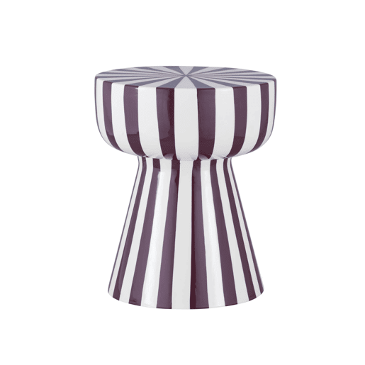 Mesa de apoio em aço esmaltado listras, Ziggy, Roxo, 34x34x41 cm