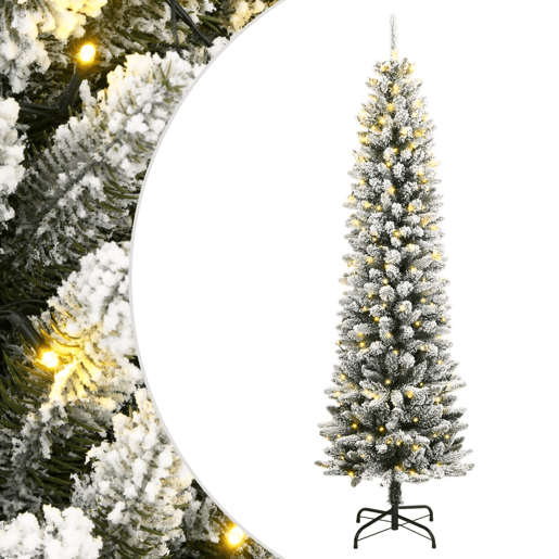 Árvore Natal - Pinheiro de Natal artificial c 300 luzes LED e flocos de neve 210cm