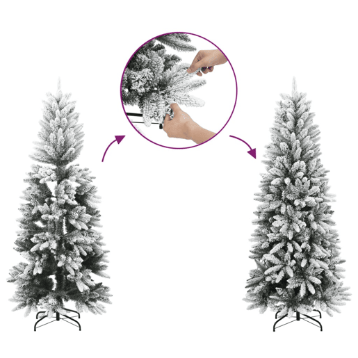 Árvore Natal - Pinheiro de Natal artificial c 300 luzes LED e flocos de neve 210cm