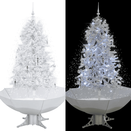 Árvore de Natal c neve base formato guarda-chuva 170 cm branco