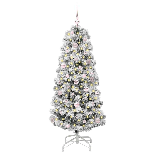 Árvore de Natal - Pinheiro de Natal Articulada Artificial Verde e branco 150 cm