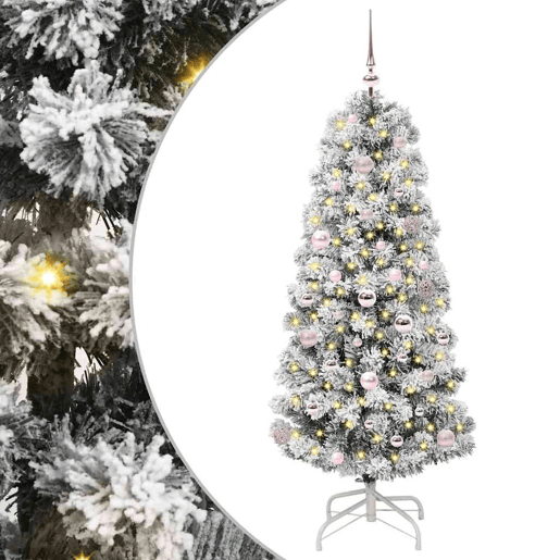 Árvore de Natal - Pinheiro de Natal Articulada Artificial Verde e branco 150 cm