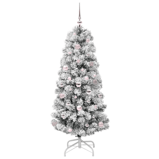 Árvore de Natal - Pinheiro de Natal Articulada Artificial Verde e branco 150 cm
