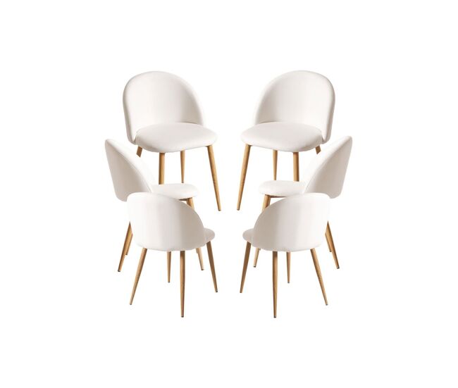 Pack 6 sillas vint polipiel - blanco