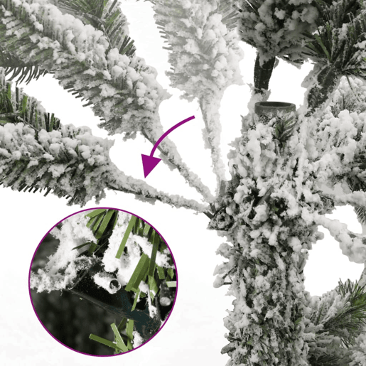 Árvore de Natal - Pinheiro de Natal artificial articulada c flocos de neve 270 cm