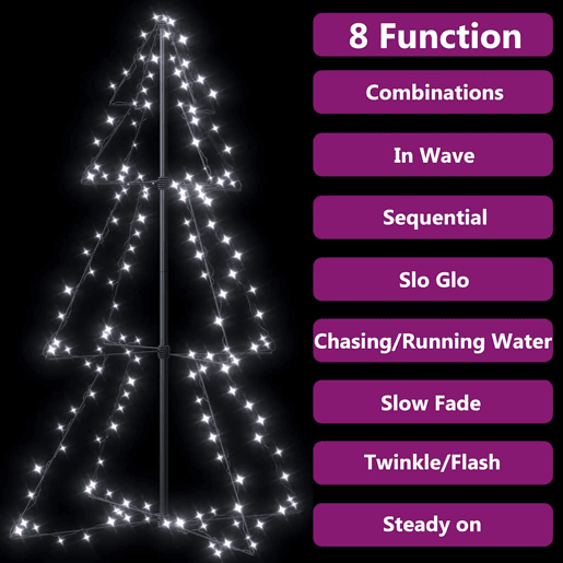 Árvore de Natal - Pinheiro de Natal em cone 160 LEDs 78x120 cm interior e exterior Árvore de Natal - Pinheiro de Natal em cone 160 LEDs 78x120 cm interior e exterior