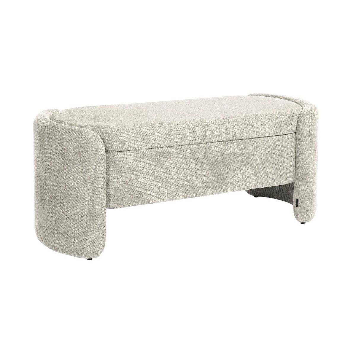 Banco baúl, pie de cama contemporáneo de tela simple Gris