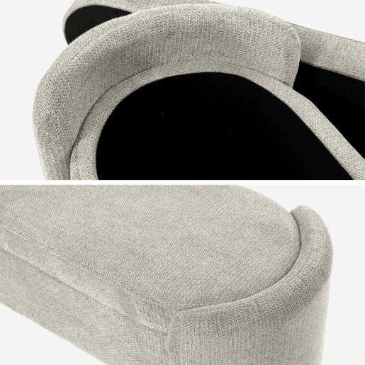 Banco baú, final de cama contemporâneo em tecido, Kalo, Cinza Claro, 110x42x45 cm