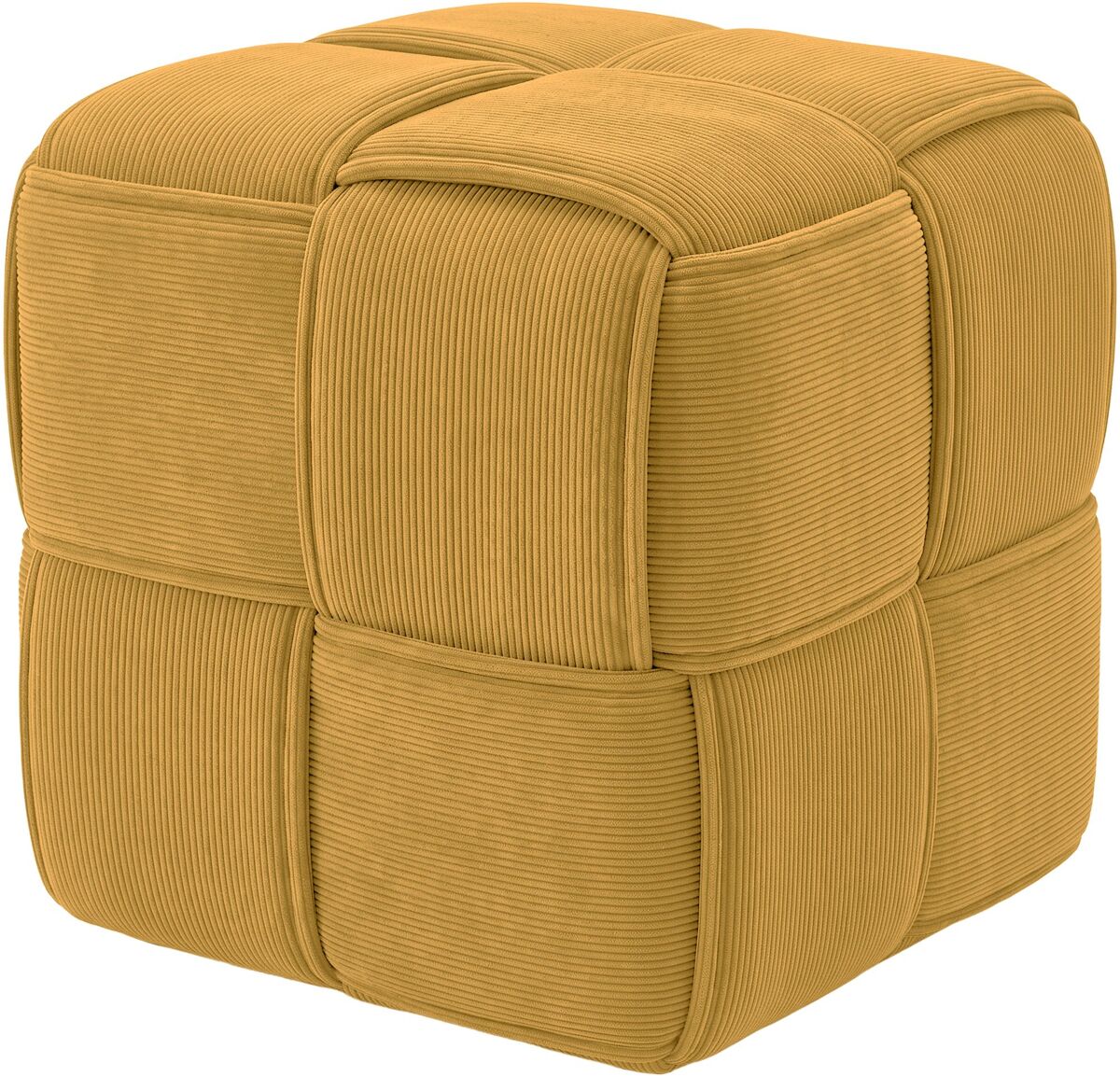 Taburete forinta de pana amarillo 40x40x40 cm