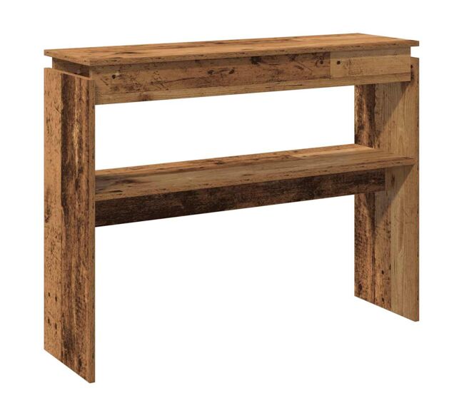 Mesa consola madera de ingeniería envejecida 80x30x102 cm
