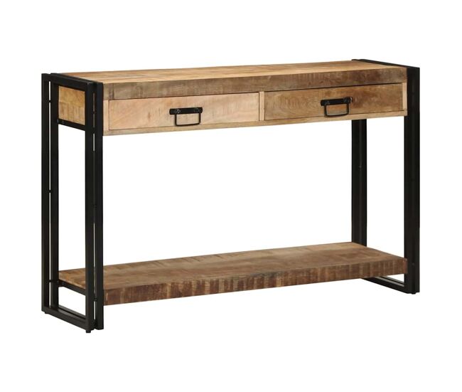 Mesa consola marrón 120 x 33 x 75 cm madera maciza de mango