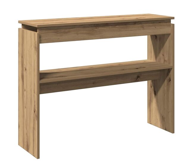 Mesa consola madera de ingeniería roble artesanal 102x30x80 cm