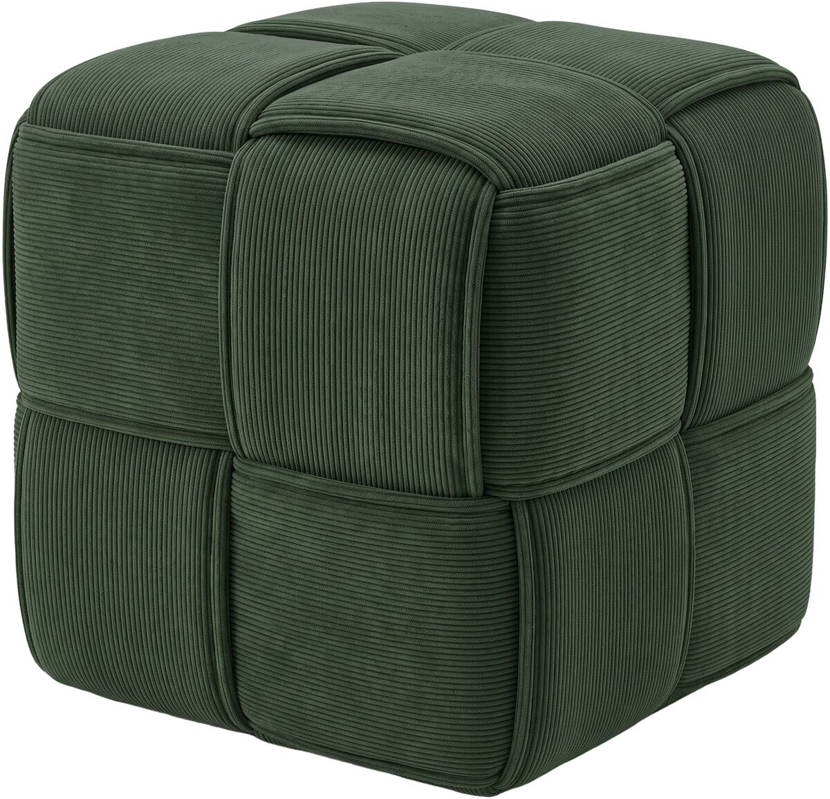 Taburete forinta de pana verde oscuro 40x40x40 cm