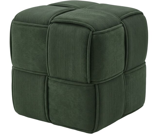 Taburete forinta de pana verde oscuro 40x40x40 cm