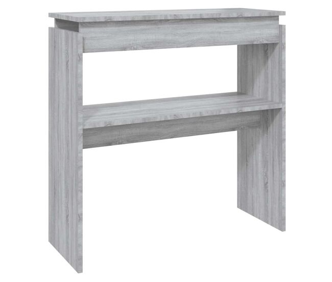 Mesa consola madera contrachapada gris sonoma 80x30x80 cm