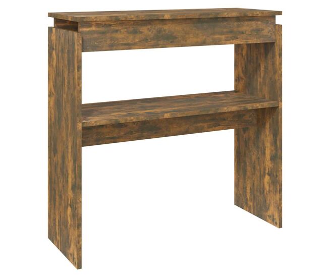Mesa consola madera contrachapada roble ahumado 80x30x80 cm