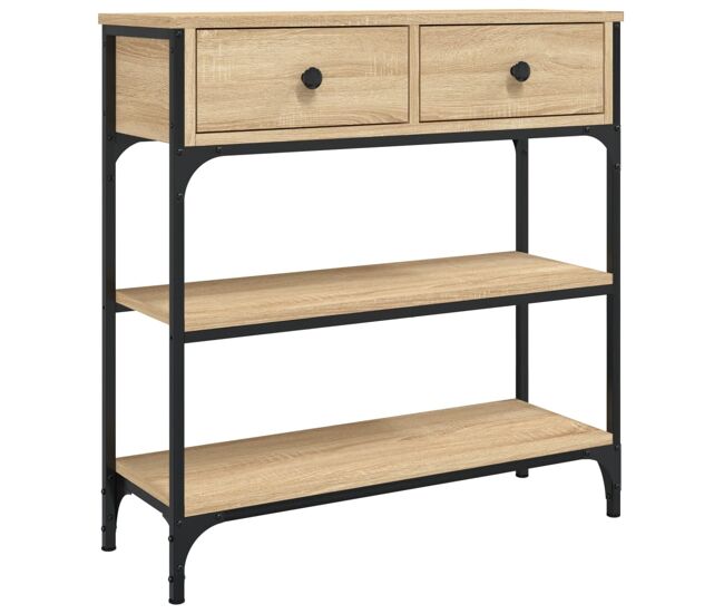 Mesa consola madera de ingeniería roble sonoma 72,5x25x75 cm