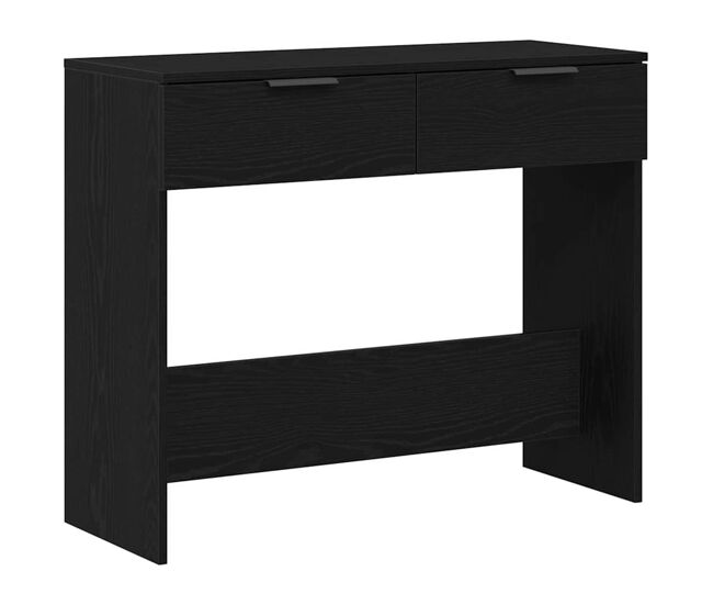 Mesa consola roble negro 90 x 36 x 75 cm madera contrachapada