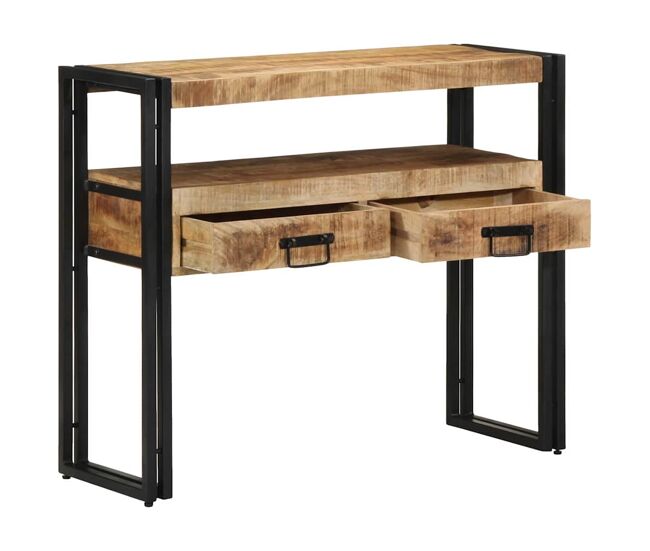 Mesa consola marrón 90 x 33 x 75 cm madera maciza de mango