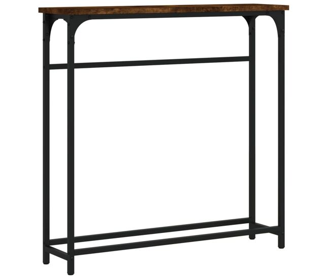 Mesa consola madera de ingeniería roble ahumado 75x19,5x75 cm