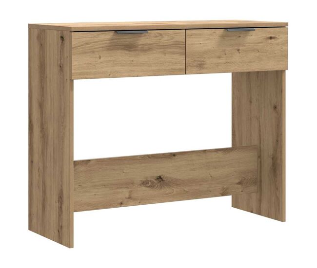 Mesa consola madera de ingeniería roble artesanal 90x36x75 cm