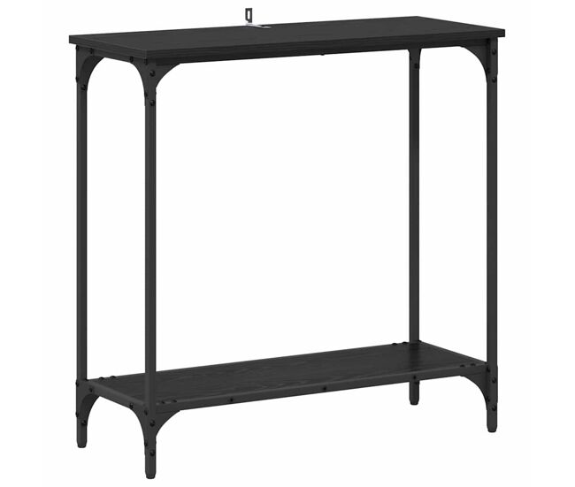 Mesa consola roble negro 75 x 30.5 x 75 cm madera contrachapada