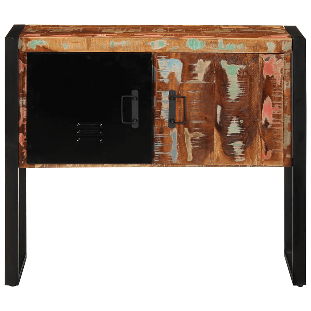 Mueble consola madera maciza reciclada multicolor 90x35x75 cm