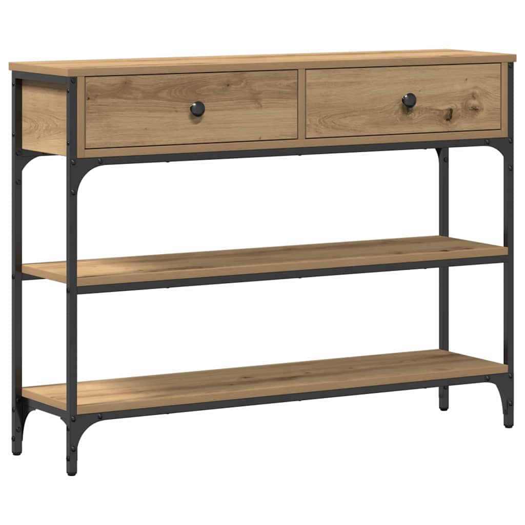 Mesa consola con cajón roble artisan 100 x 25 x 75 cm