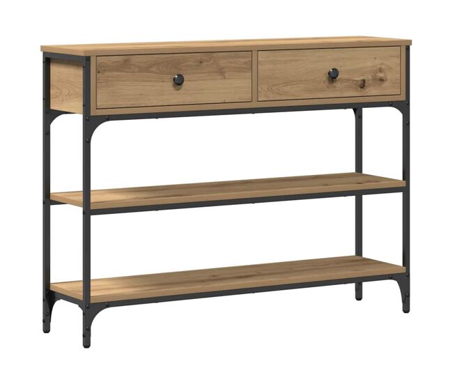 Mesa consola con cajón roble artisan 100 x 25 x 75 cm