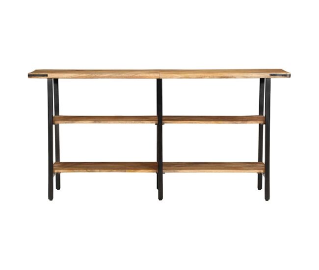Mesa consola de madera maciza de mango 140x35x70 cm