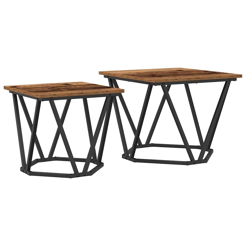 Conjunto De Mesas Auxiliares 50x50 Madera