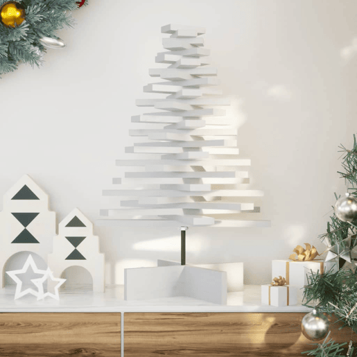 Árvore Natal - Pinheiro de Natal decorativa 80 cm madeira de pinho maciça branco