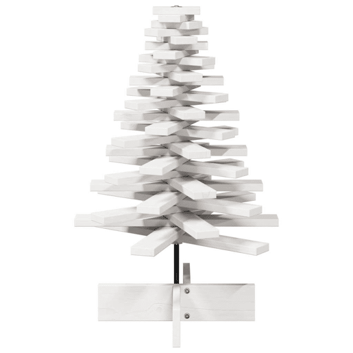 Árvore Natal - Pinheiro de Natal decorativa 80 cm madeira de pinho maciça branco