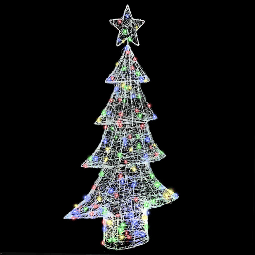 Árvore de Natal - Pinheiro de Natal com 160 LEDs Multicolor 150 cm Acrílo