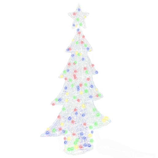 Árvore de Natal - Pinheiro de Natal com 160 LEDs Multicolor 150 cm Acrílo