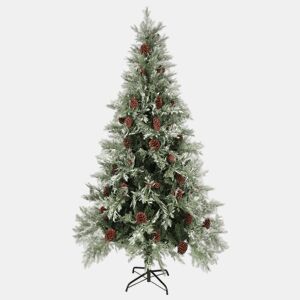 Árvore de Natal - Pinheiro de Natal com pinhas 225 cm PVC e PE verde e branco