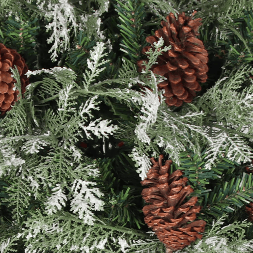 Árvore de Natal - Pinheiro de Natal com pinhas 225 cm PVC e PE verde e branco
