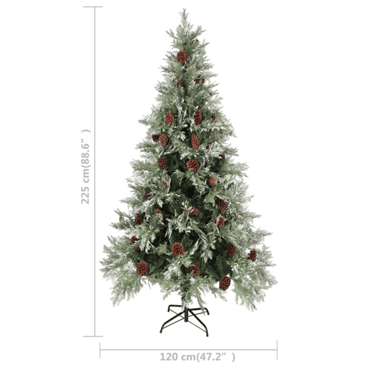 Árvore de Natal - Pinheiro de Natal com pinhas 225 cm PVC e PE verde e branco