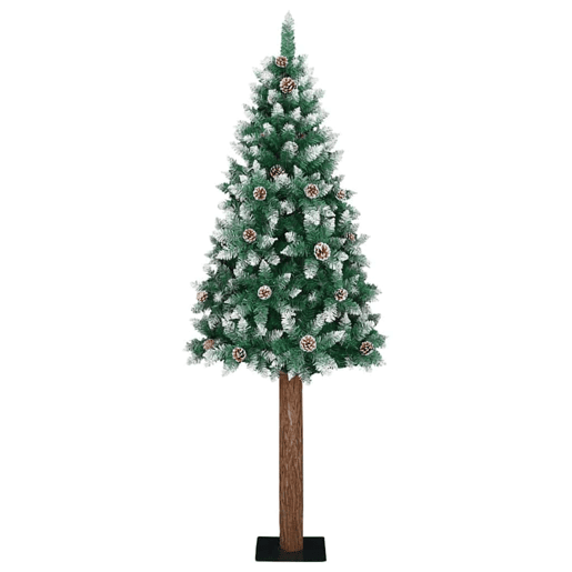 Árvore de Natal - Pinheiro de Natal Slim com 300 LEDs Verde e Branco 180 cm