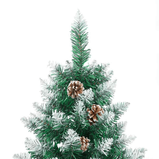 Árvore de Natal - Pinheiro de Natal Slim com 300 LEDs Verde e Branco 180 cm